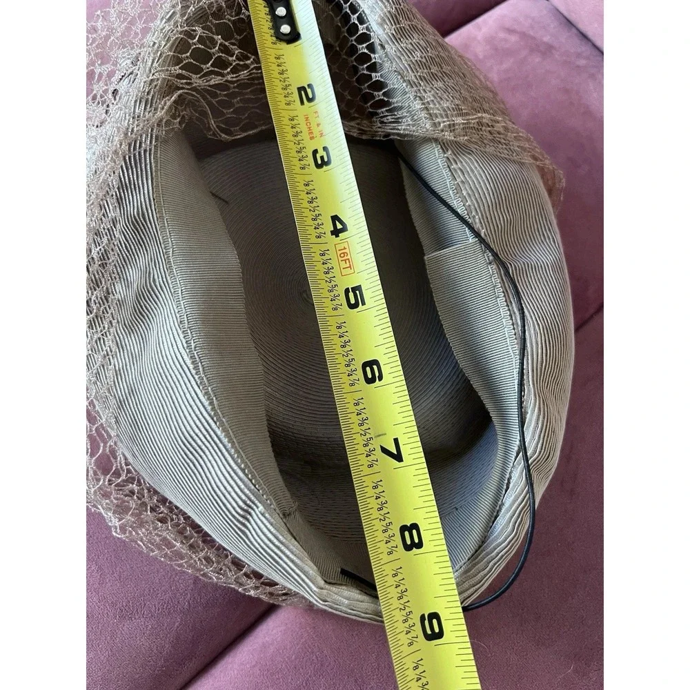 Vintage Silver‎ Grey Pillbox Hat with Birdcage Veil Ribbed Braid Mid Century